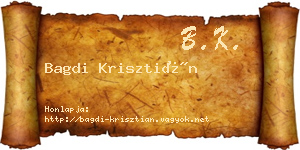 Bagdi Krisztián névjegykártya