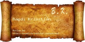Bagdi Krisztián névjegykártya